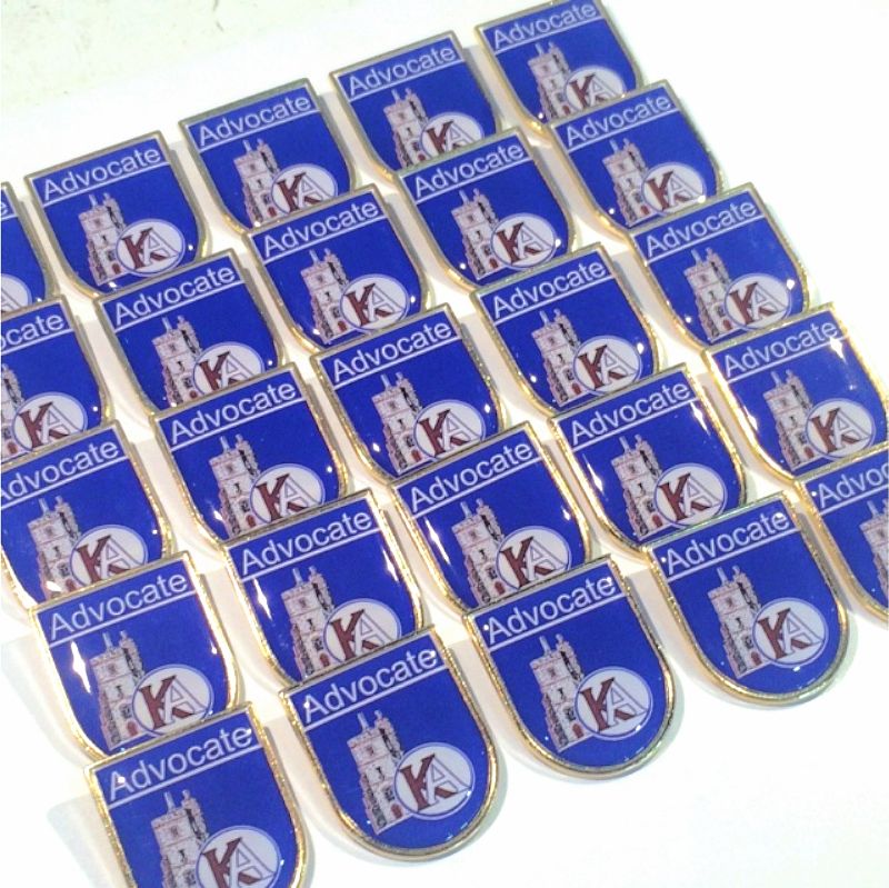 Premium Badge 29x36 shield gold clasp and printed dome